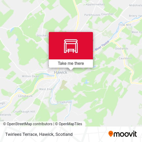 Twirlees Terrace, Hawick map