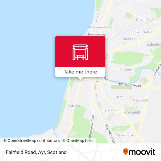 Fairfield Road, Ayr map