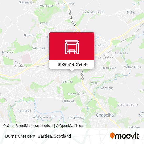 Burns Crescent, Gartlea map