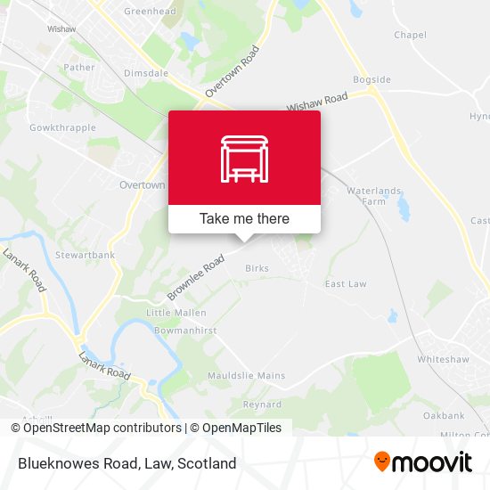 Blueknowes Road, Law map