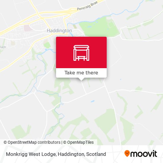 Monkrigg West Lodge, Haddington map