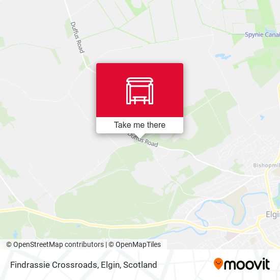 Findrassie Crossroads, Elgin map