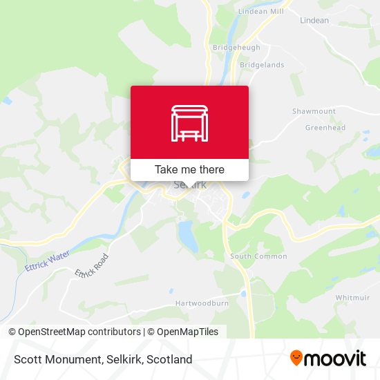Scott Monument, Selkirk map