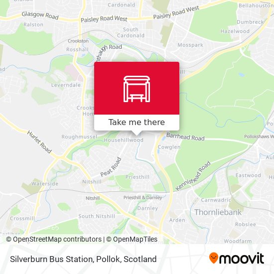 Silverburn Bus Station, Pollok map