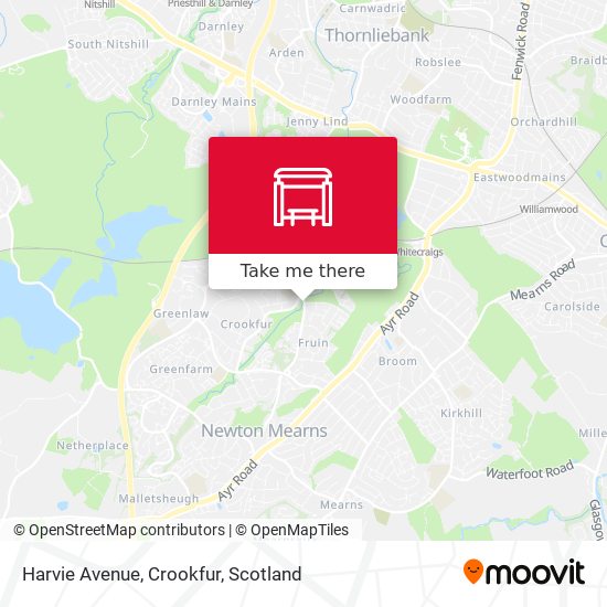 Harvie Avenue, Crookfur map