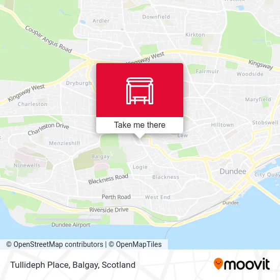 Tullideph Place, Balgay map