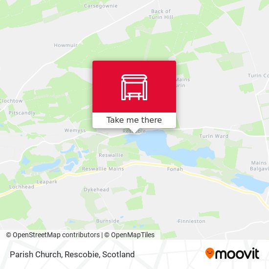 Parish Church, Rescobie map