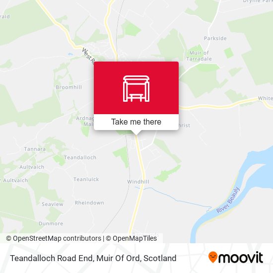 Teandalloch Road End, Muir Of Ord map