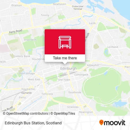 Edinburgh Bus Station map