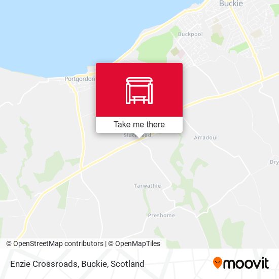 Enzie Crossroads, Buckie map
