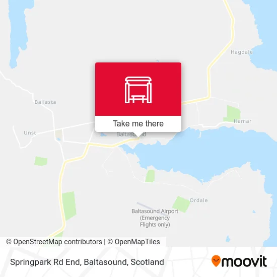 Springpark Rd End, Baltasound map