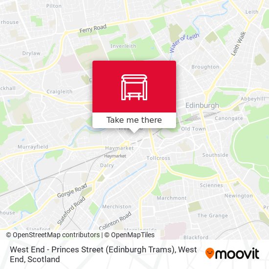 West End - Princes Street (Edinburgh Trams), West End map