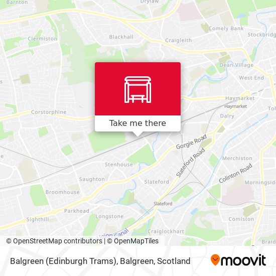Balgreen (Edinburgh Trams), Balgreen map