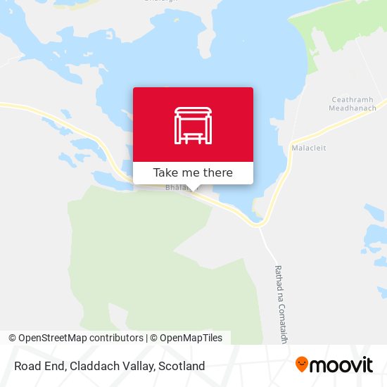 Road End, Claddach Vallay map