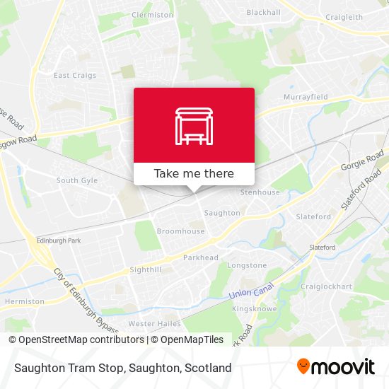 Saughton Tram Stop, Saughton map