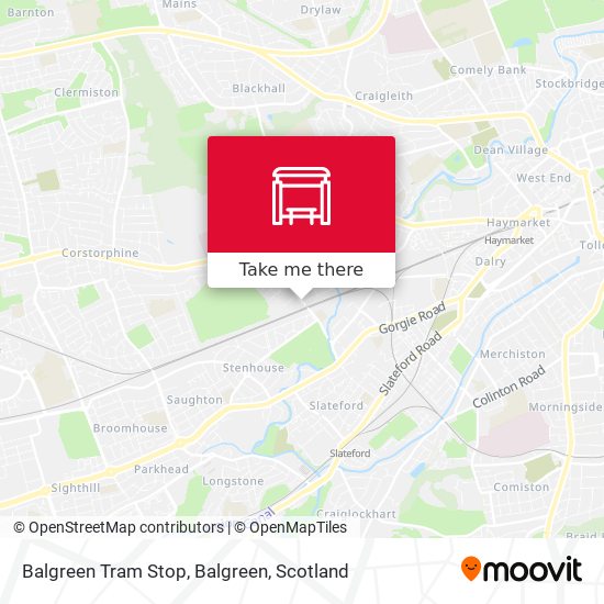 Balgreen Tram Stop, Balgreen map