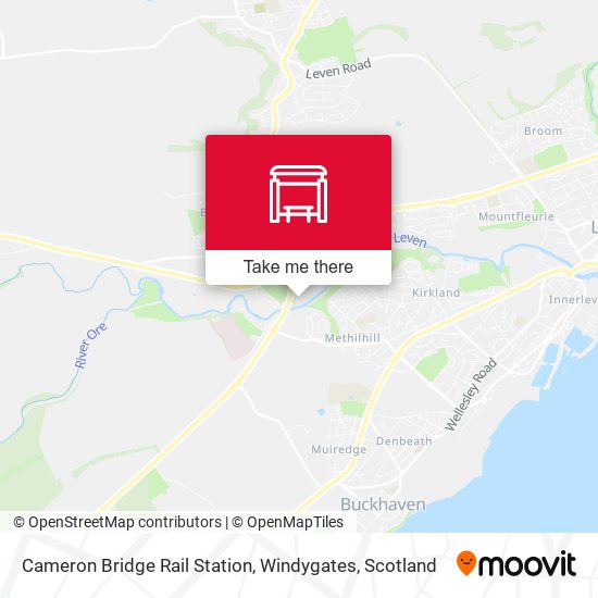 Cameron Bridge Rail Station, Windygates map