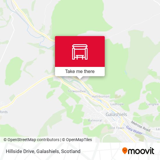 Hillside Drive, Galashiels map