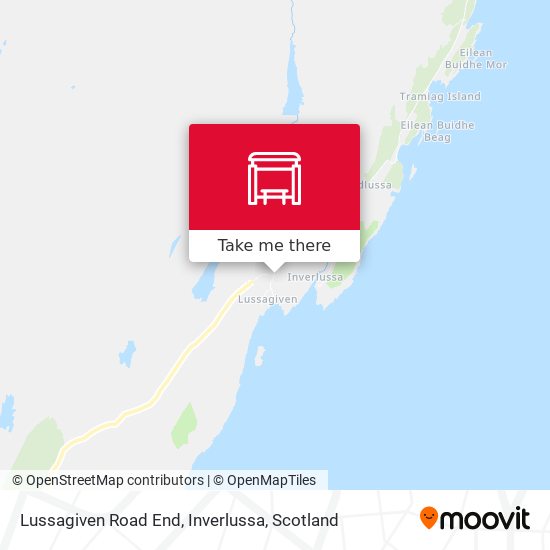 Lussagiven Road End, Inverlussa map