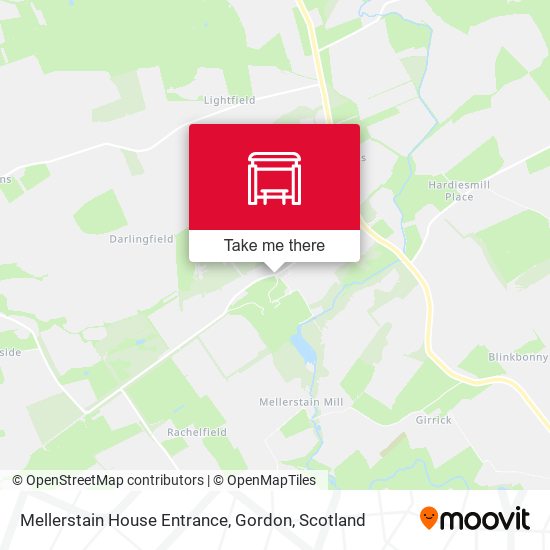 Mellerstain House Entrance, Gordon map