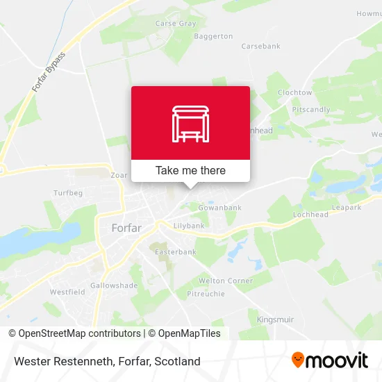 Wester Restenneth, Forfar map