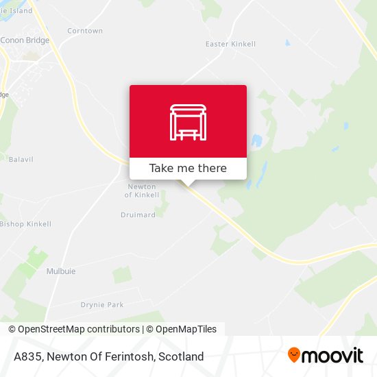 A835, Newton Of Ferintosh map