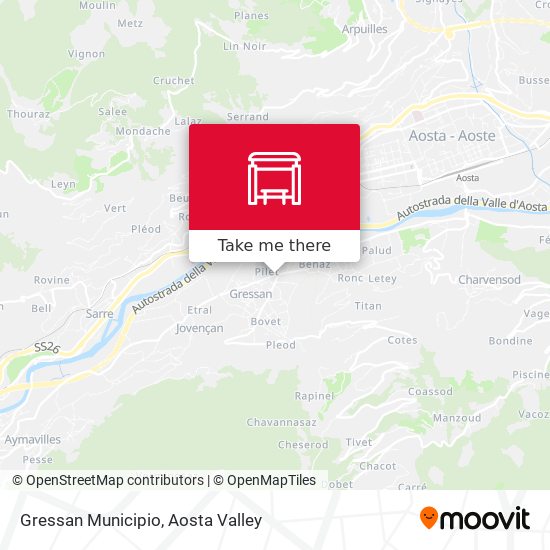 Gressan Municipio map