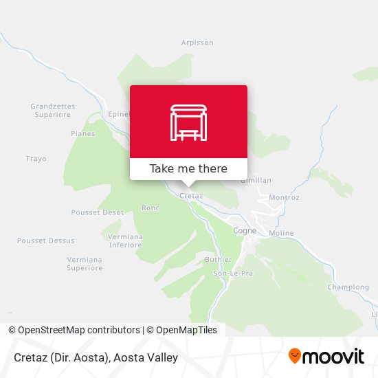 Cretaz (Dir. Aosta) map