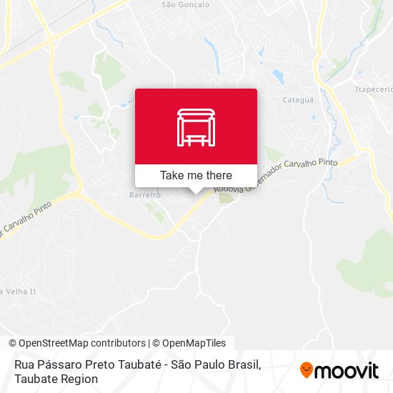 Rua Pássaro Preto Taubaté - São Paulo Brasil map