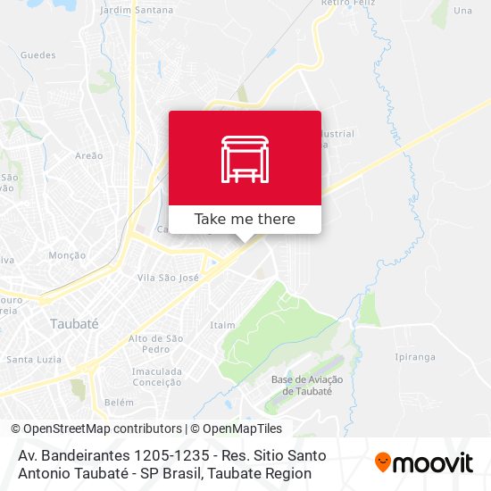 Av. Bandeirantes 1205-1235 - Res. Sitio Santo Antonio Taubaté - SP Brasil map
