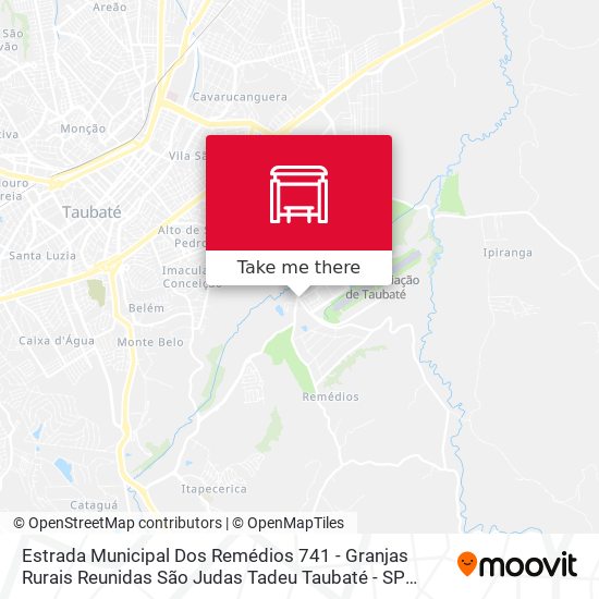 Mapa Estrada Municipal Dos Remédios 741 - Granjas Rurais Reunidas São Judas Tadeu Taubaté - SP Brasil
