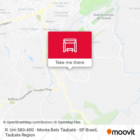 R. Um 380-400 - Monte Belo Taubaté - SP Brasil map