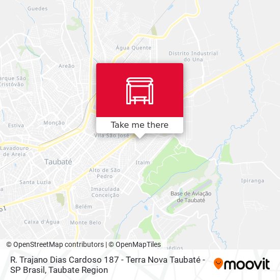 R. Trajano Dias Cardoso 187 - Terra Nova Taubaté - SP Brasil map