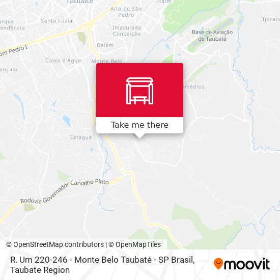 R. Um 220-246 - Monte Belo Taubaté - SP Brasil map