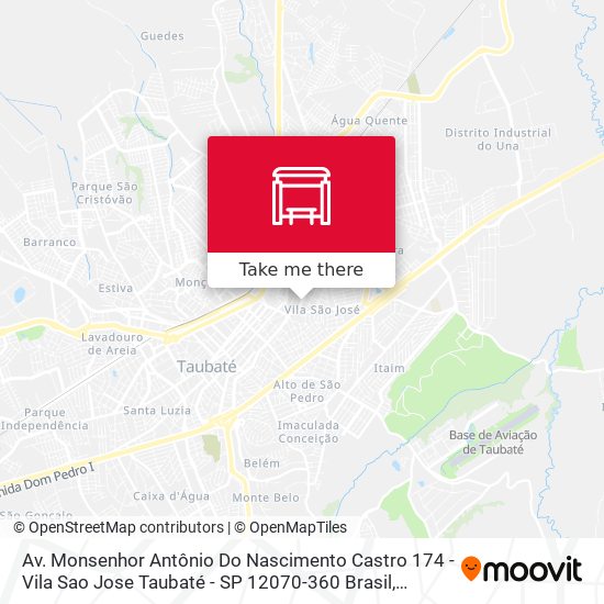 Mapa Av. Monsenhor Antônio Do Nascimento Castro 174 - Vila Sao Jose Taubaté - SP 12070-360 Brasil