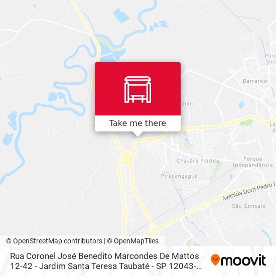 Mapa Rua Coronel José Benedito Marcondes De Mattos 12-42 - Jardim Santa Teresa Taubaté - SP 12043-260 Brasil