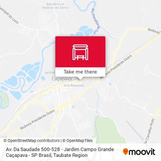 Mapa Av. Da Saudade 500-528 - Jardim Campo Grande Caçapava - SP Brasil