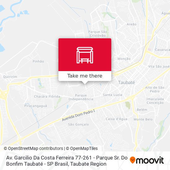 Mapa Av. Garcilio Da Costa Ferreira 77-261 - Parque Sr. Do Bonfim Taubaté - SP Brasil