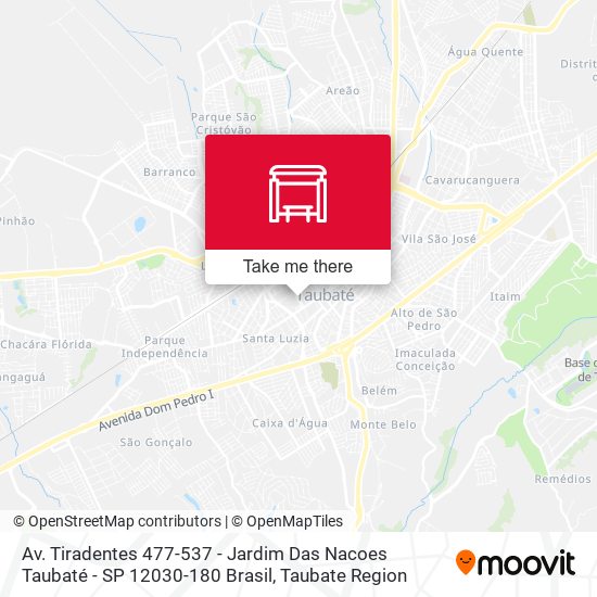 Mapa Av. Tiradentes 477-537 - Jardim Das Nacoes Taubaté - SP 12030-180 Brasil