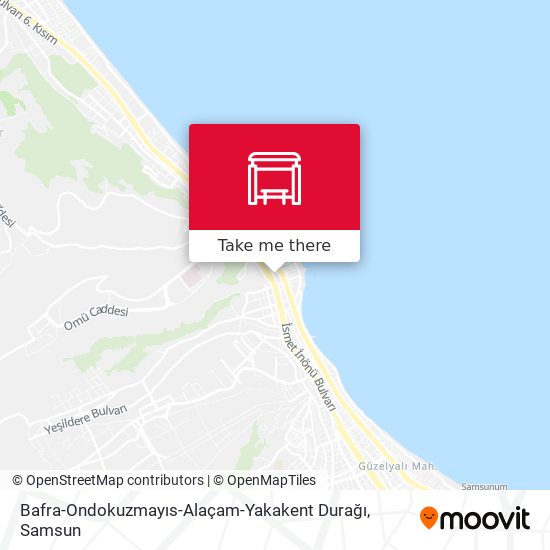 Bafra-Ondokuzmayıs-Alaçam-Yakakent Durağı map