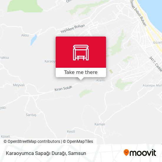 Karaoyumca Sapağı Durağı map