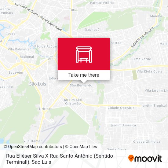 Rua Eliéser Silva X Rua Santo Antônio (Sentido Terminall) map