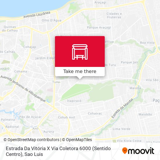 Mapa Estrada Da Vitória X Via Coletora 6000 (Sentido Centro)