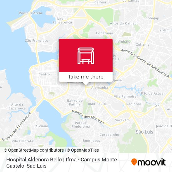 Mapa Hospital Aldenora Bello | Ifma - Campus Monte Castelo