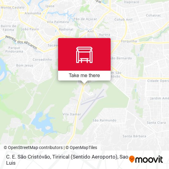 Mapa C. E. São Cristóvão, Tirirical (Sentido Aeroporto)