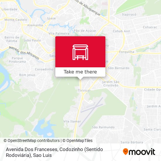 Avenida Dos Franceses, Codozinho (Sentido Rodoviária) map
