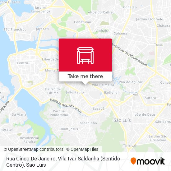 Rua Cinco De Janeiro, Vila Ivar Saldanha (Sentido Centro) map