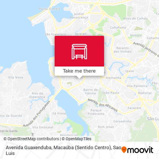 Avenida Guaxenduba, Macaúba (Sentido Centro) map