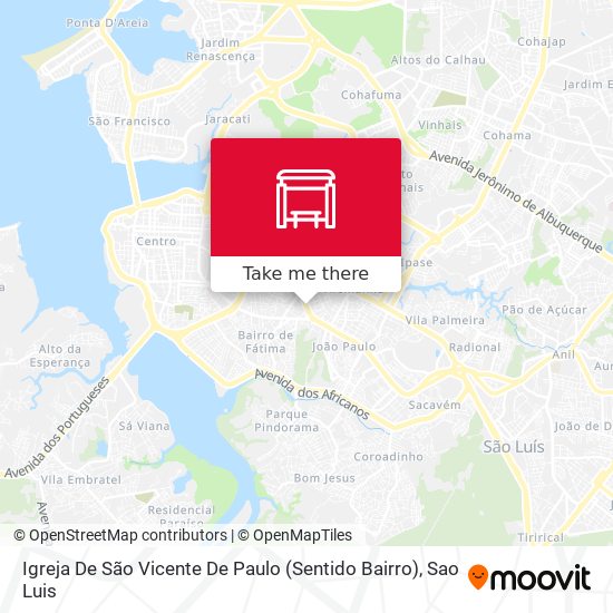 Mapa Igreja De São Vicente De Paulo (Sentido Bairro)