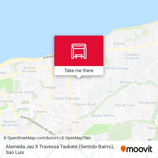 Mapa Alameda Jaú X Travessa Taubaté (Sentido Bairro)